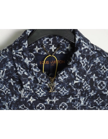 Louis Vuitton tiedyed printed denim jacket 4652,Cheap Replica Reps Louis Vuitton