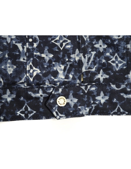 Louis Vuitton tiedyed printed denim jacket 4652,Cheap Replica Reps Louis Vuitton