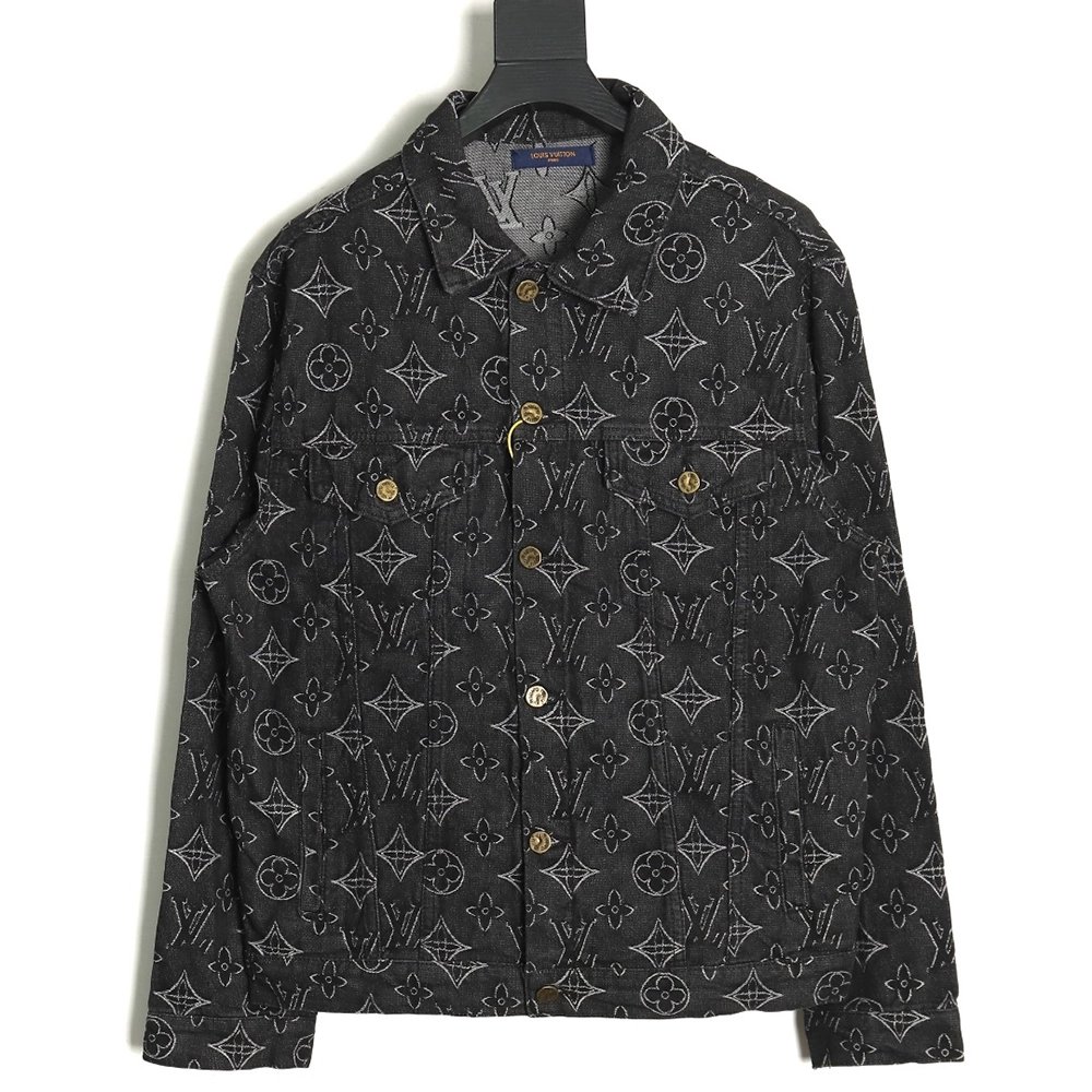 Louis Vuitton floral print denim jacket TSK1 4652,Cheap Replica Reps Louis Vuitton