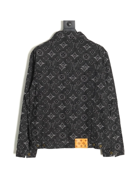Louis Vuitton floral print denim jacket TSK1 4652,Cheap Replica Reps Louis Vuitton