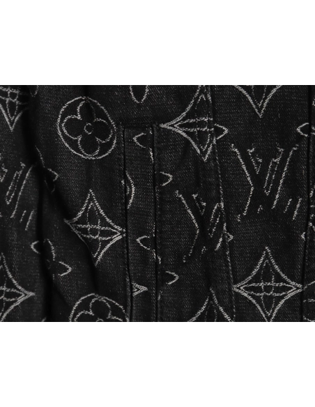 Louis Vuitton floral print denim jacket TSK1 4652,Cheap Replica Reps Louis Vuitton