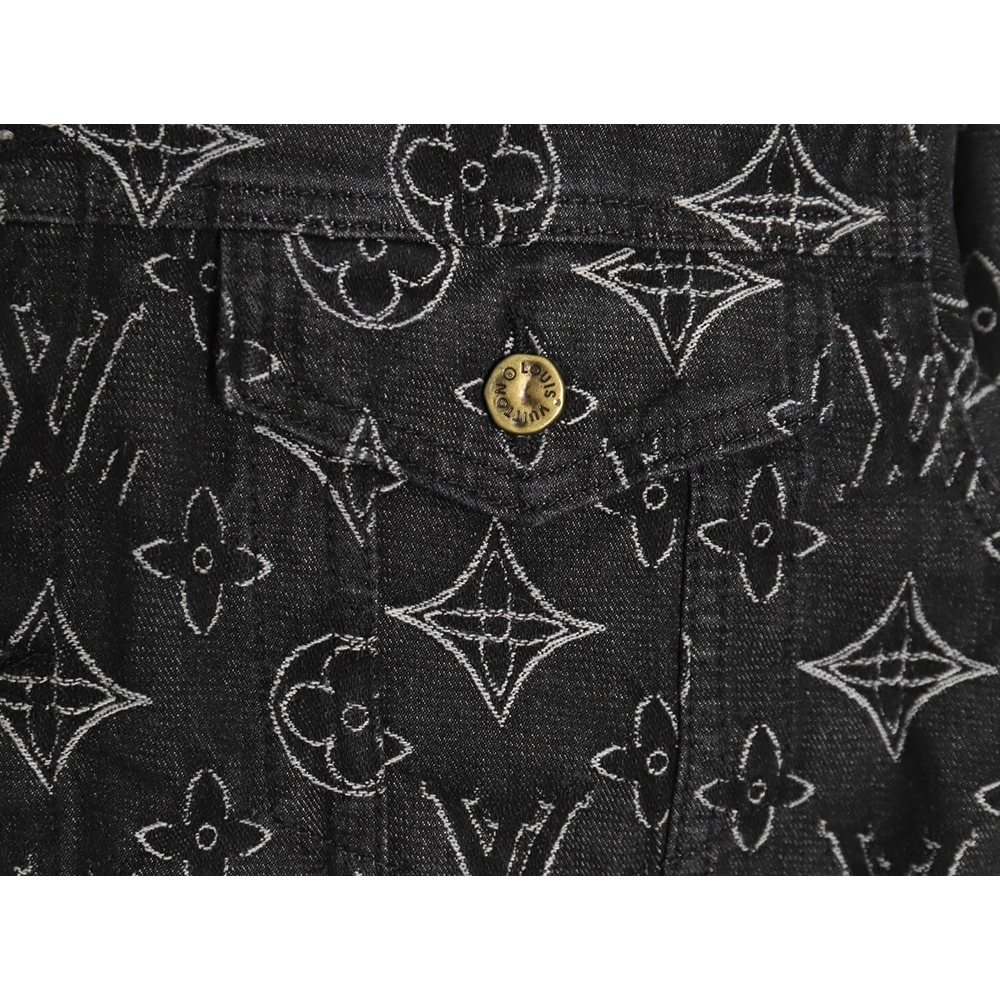 Louis Vuitton floral print denim jacket TSK1 4652,Cheap Replica Reps Louis Vuitton
