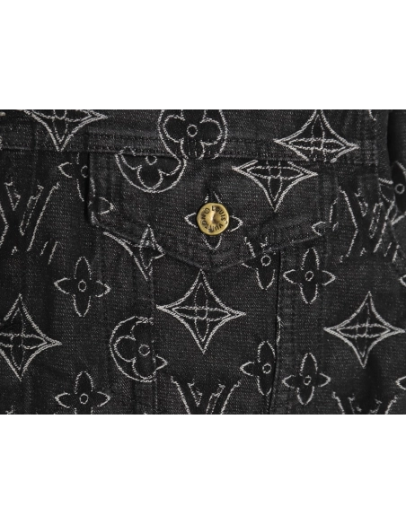 Louis Vuitton floral print denim jacket TSK1 4652,Cheap Replica Reps Louis Vuitton
