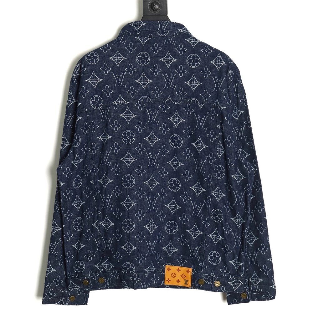 Louis Vuitton floral print denim jacket 4652,Cheap Replica Reps Louis Vuitton