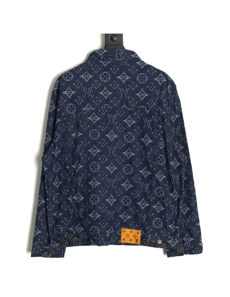 Louis Vuitton floral print denim jacket 4652,Cheap Replica Reps Louis Vuitton