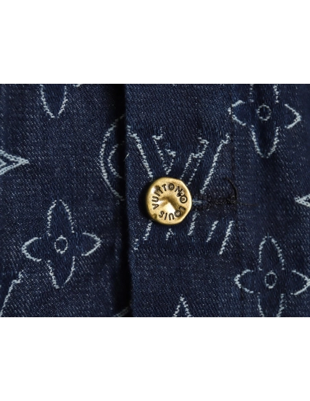Louis Vuitton floral print denim jacket 4652,Cheap Replica Reps Louis Vuitton
