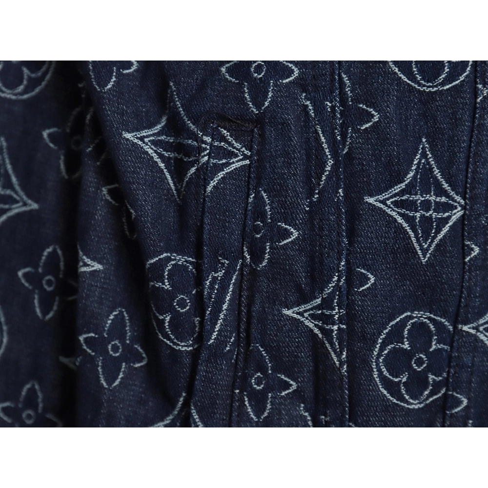 Louis Vuitton floral print denim jacket 4652,Cheap Replica Reps Louis Vuitton
