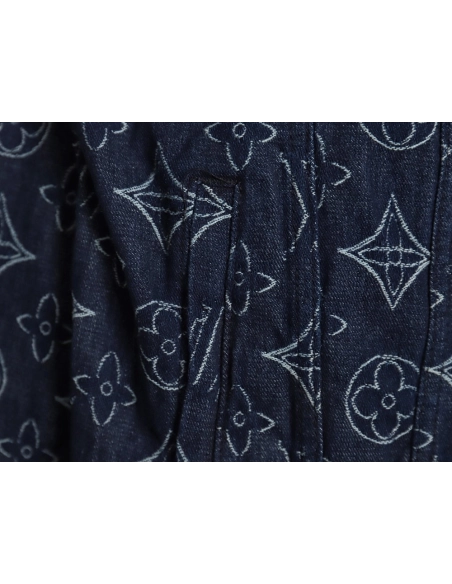 Louis Vuitton floral print denim jacket 4652,Cheap Replica Reps Louis Vuitton