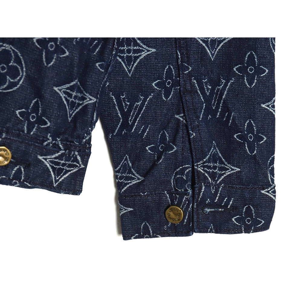 Louis Vuitton floral print denim jacket 4652,Cheap Replica Reps Louis Vuitton