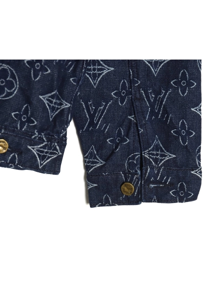 Louis Vuitton floral print denim jacket 4652,Cheap Replica Reps Louis Vuitton