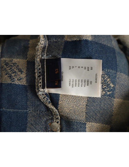 Louis Vuitton Pixel Checkerboard Denim Jacket 4652,Cheap Replica Reps Louis Vuitton