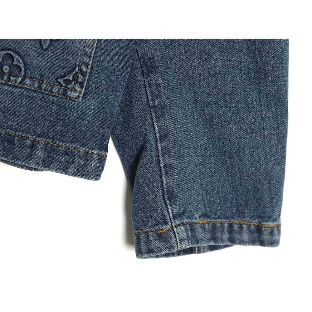 Louis Vuitton embossed monogram denim jacket 4652,Cheap Replica Reps Louis Vuitton