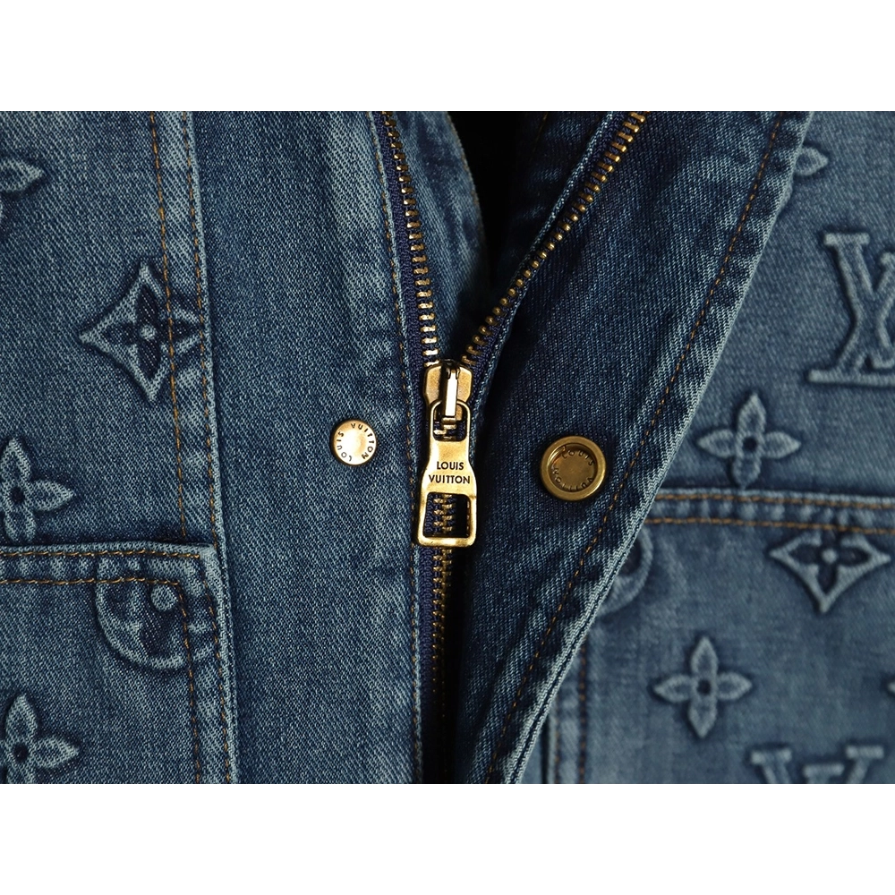 Louis Vuitton embossed monogram denim jacket 4652,Cheap Replica Reps Louis Vuitton
