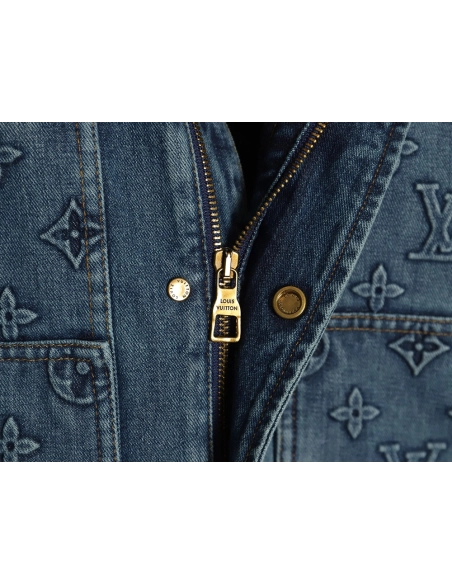Louis Vuitton embossed monogram denim jacket 4652,Cheap Replica Reps Louis Vuitton