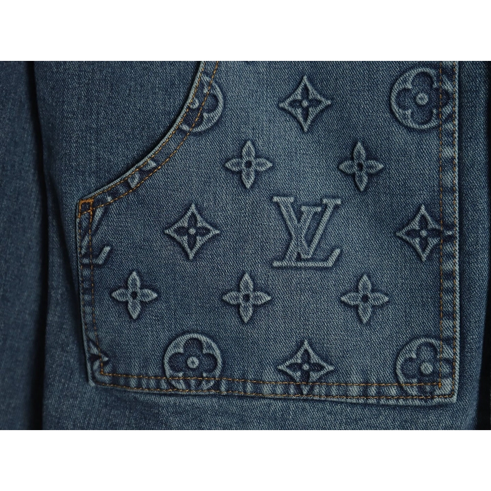 Louis Vuitton embossed monogram denim jacket 4652,Cheap Replica Reps Louis Vuitton