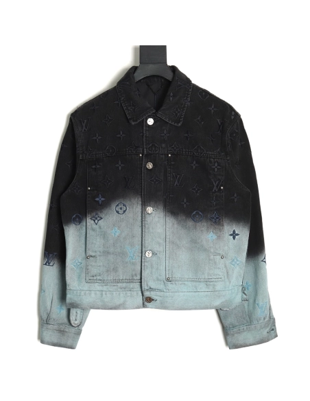 Louis Vuitton Gradient Jacquard Denim Jacket,Cheap Replica Reps Louis Vuitton