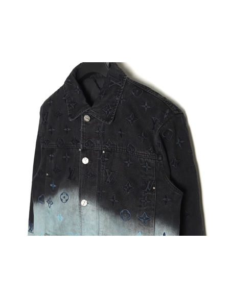 Louis Vuitton Gradient Jacquard Denim Jacket,Cheap Replica Reps Louis Vuitton