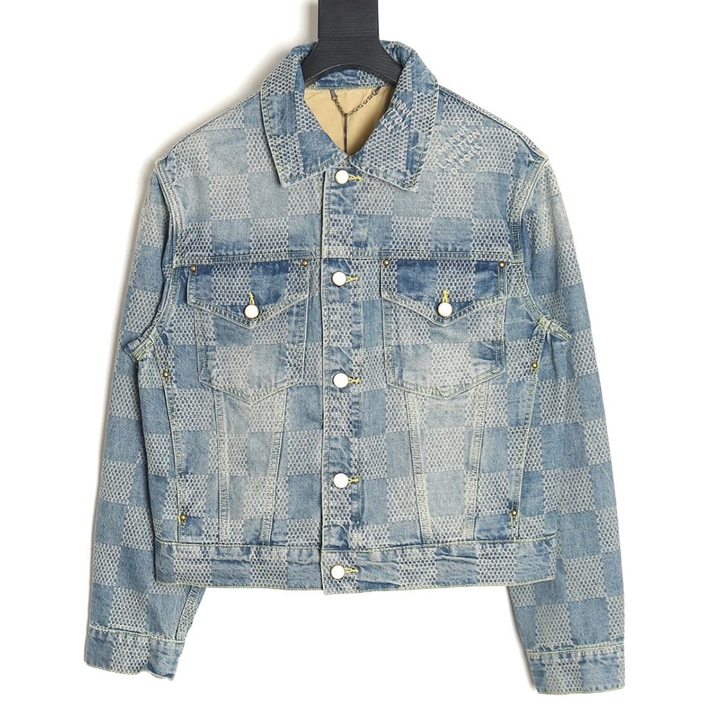 Louis Vuitton Checkerboard Denim Jacket,Cheap Replica Reps Louis Vuitton