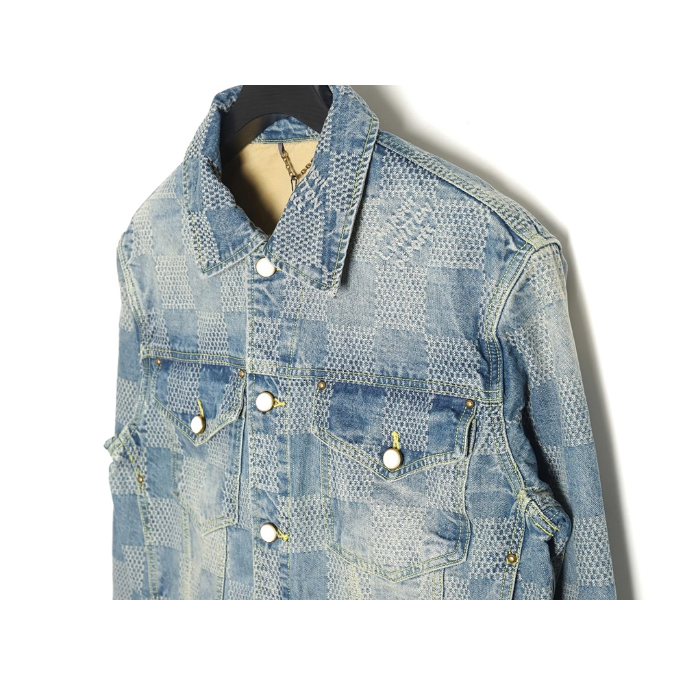 Louis Vuitton Checkerboard Denim Jacket,Cheap Replica Reps Louis Vuitton