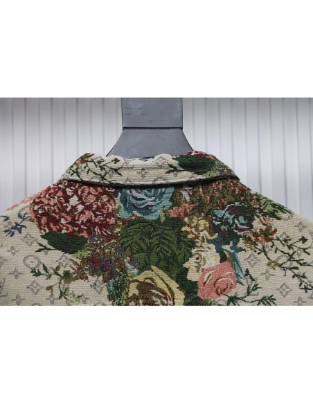 Louis Vuitton floral rose print denim jacket,Cheap Replica Reps Louis Vuitton