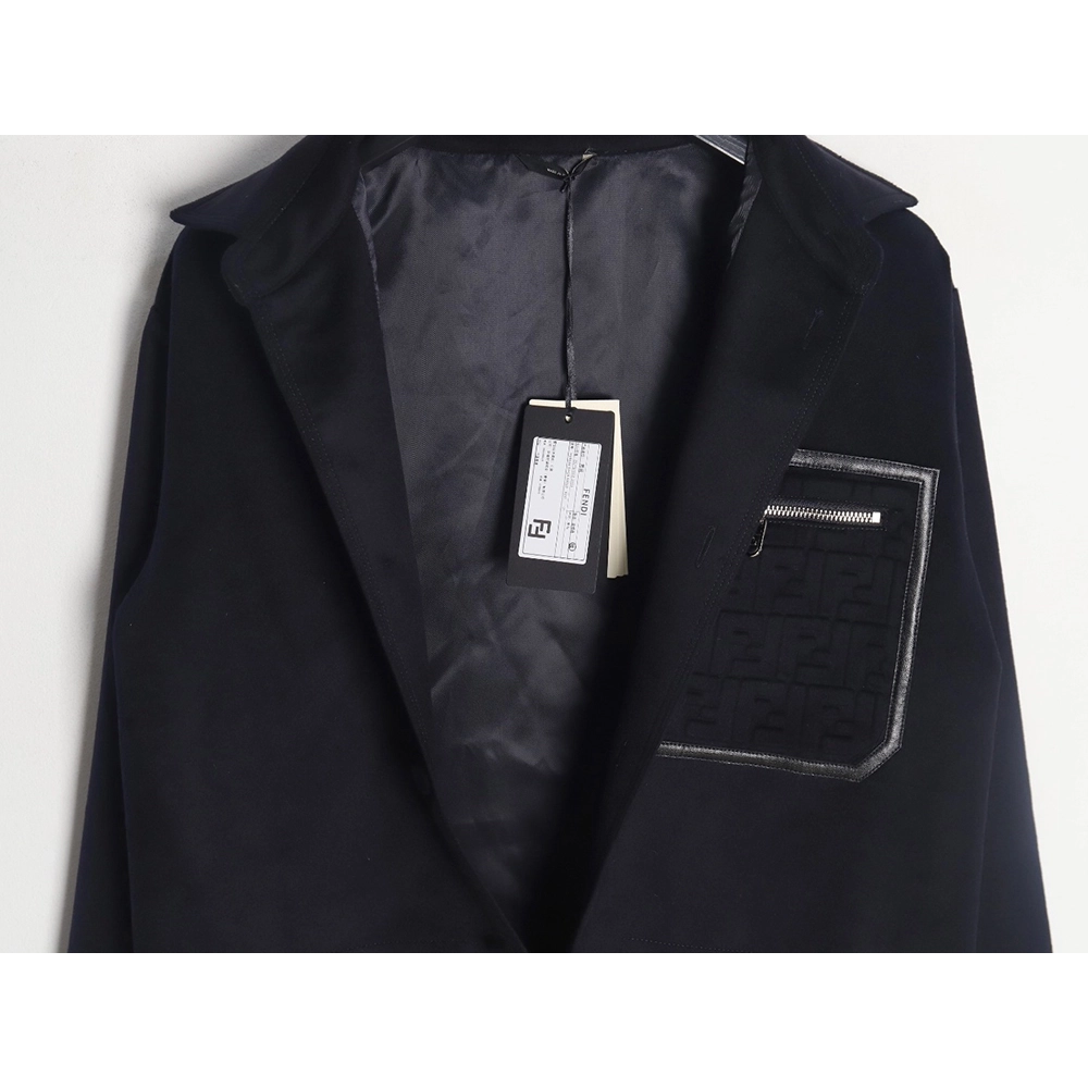 Fendi GOTO zipper pocket cashmere jacket,Cheap Replica Reps Fendi