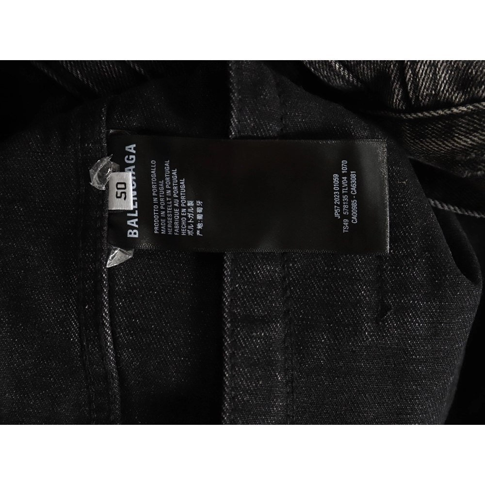 Balenciaga distressed lightning denim jacket,Cheap Replica Reps Balenciaga
