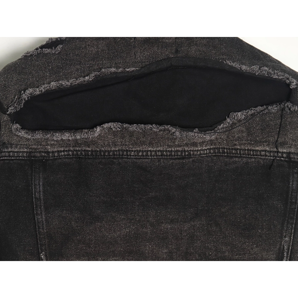 Balenciaga distressed lightning denim jacket,Cheap Replica Reps Balenciaga