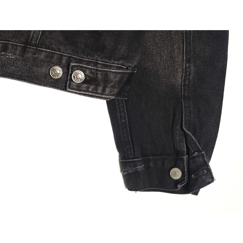 Balenciaga distressed lightning denim jacket,Cheap Replica Reps Balenciaga
