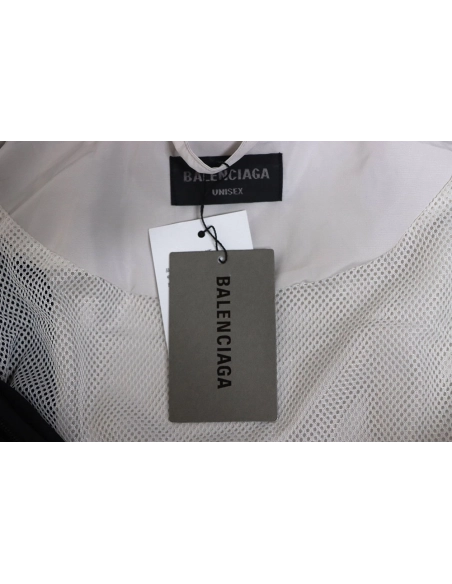 Balenciaga 3B red and white patchwork hooded jacket,Cheap Replica Reps Balenciaga