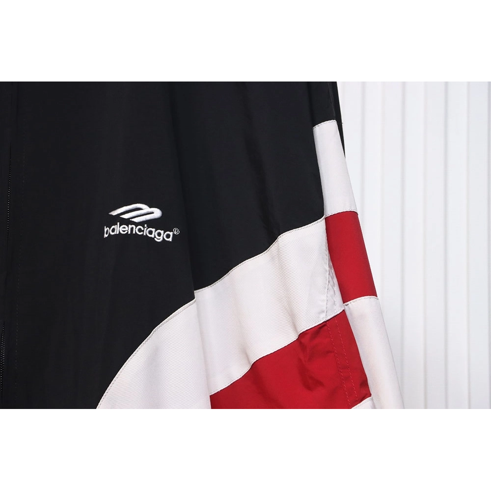 Balenciaga 3B red and white patchwork hooded jacket,Cheap Replica Reps Balenciaga