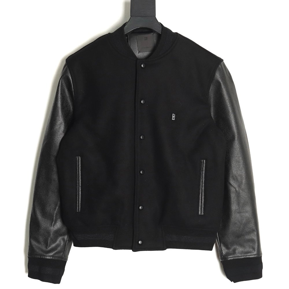 Givenchy 4G Logo leather baseball jacket,Cheap Replica Reps Givenchy