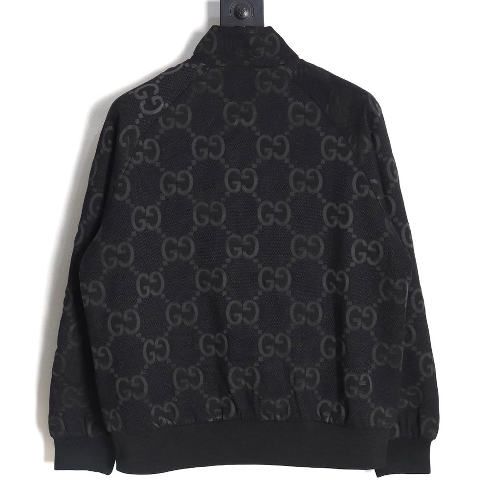 Gucci Double G full print canvas stand collar quilted jacket,Cheap Replica Reps Gucci