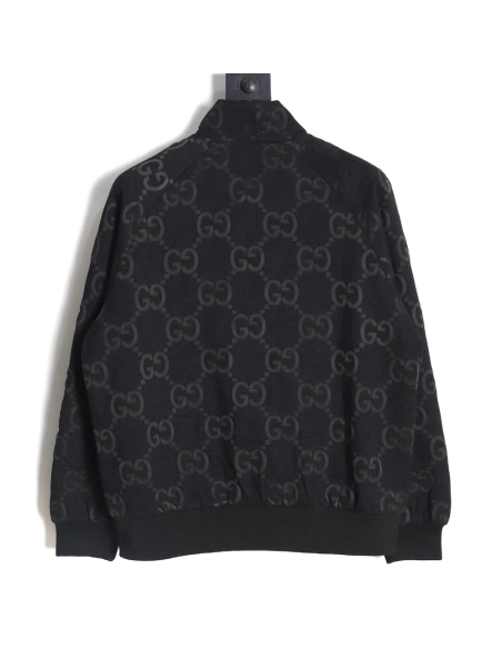Gucci Double G full print canvas stand collar quilted jacket,Cheap Replica Reps Gucci