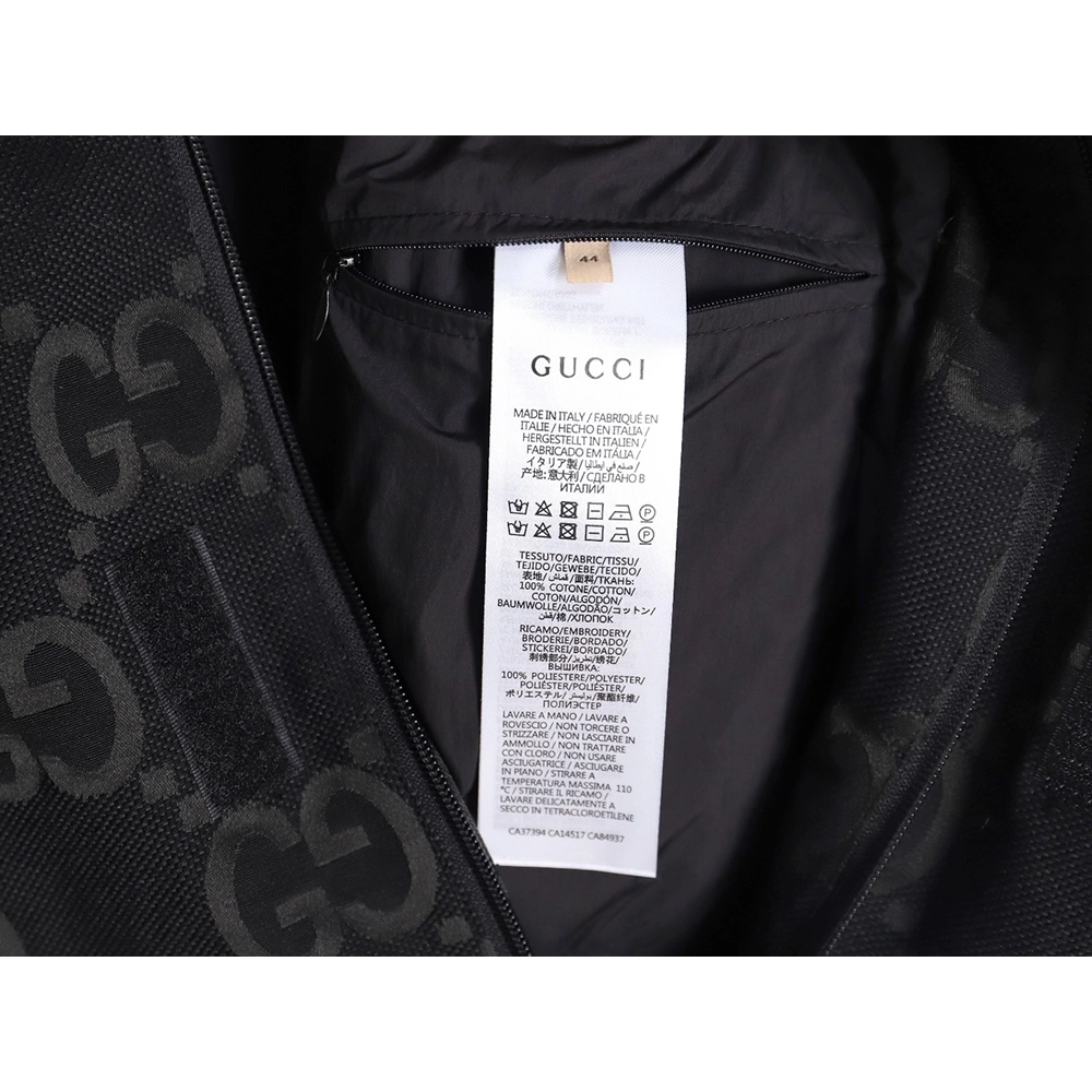 Gucci Double G full print canvas stand collar quilted jacket,Cheap Replica Reps Gucci