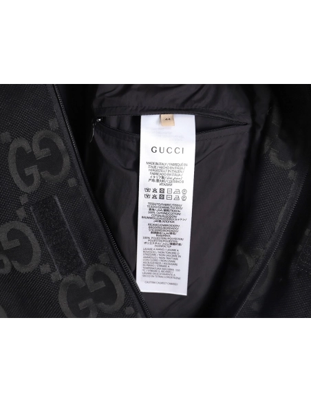 Gucci Double G full print canvas stand collar quilted jacket,Cheap Replica Reps Gucci