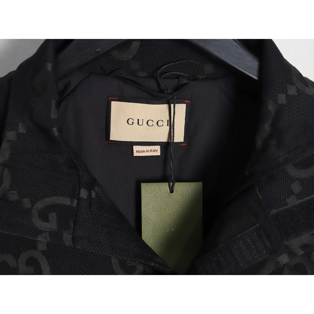 Gucci Double G full print canvas stand collar quilted jacket,Cheap Replica Reps Gucci