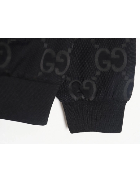 Gucci Double G full print canvas stand collar quilted jacket,Cheap Replica Reps Gucci