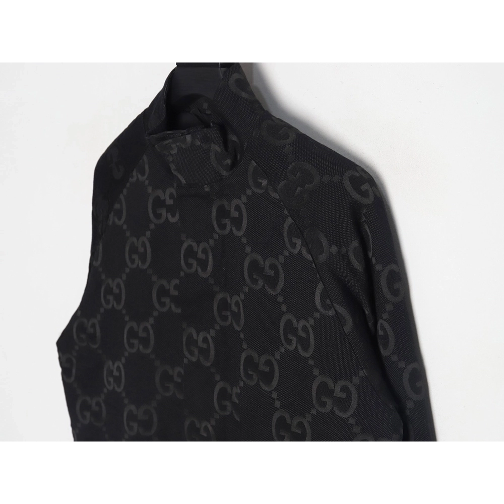 Gucci Double G full print canvas stand collar quilted jacket,Cheap Replica Reps Gucci