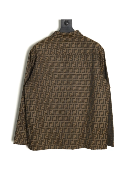 Fendi FF print longsleeved shirt jacket,Cheap Replica Reps Fendi