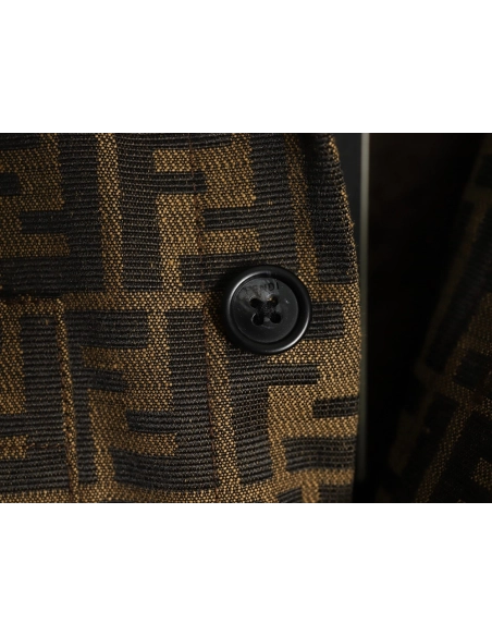 Fendi FF print longsleeved shirt jacket,Cheap Replica Reps Fendi