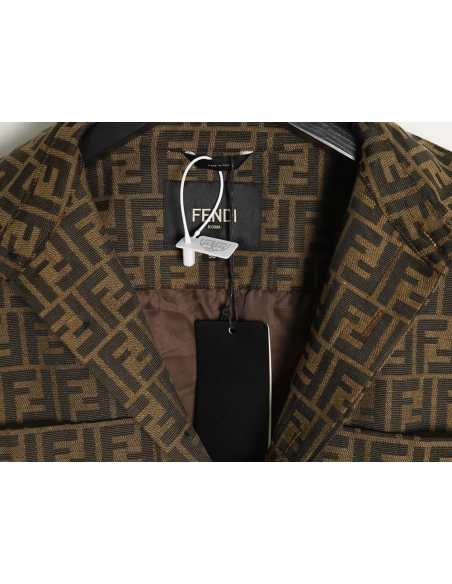 Fendi FF print longsleeved shirt jacket,Cheap Replica Reps Fendi