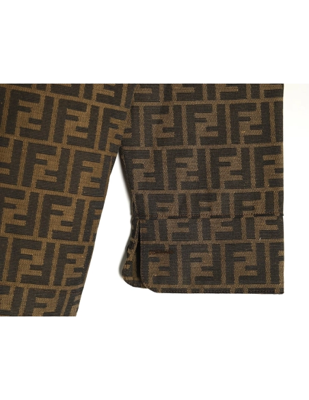 Fendi FF print longsleeved shirt jacket,Cheap Replica Reps Fendi
