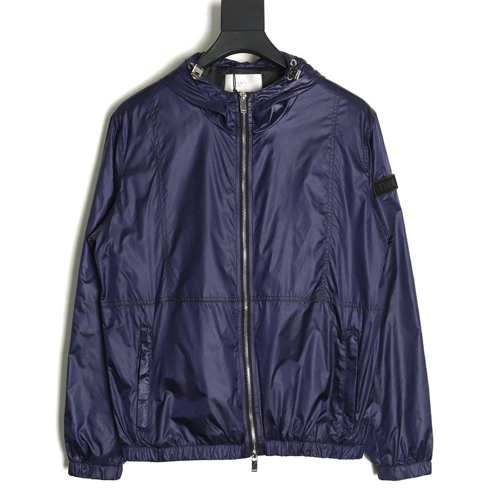 Dior Sleeve Badge Jacquard Silk Hooded Jacket,Cheap Replica Reps Dior