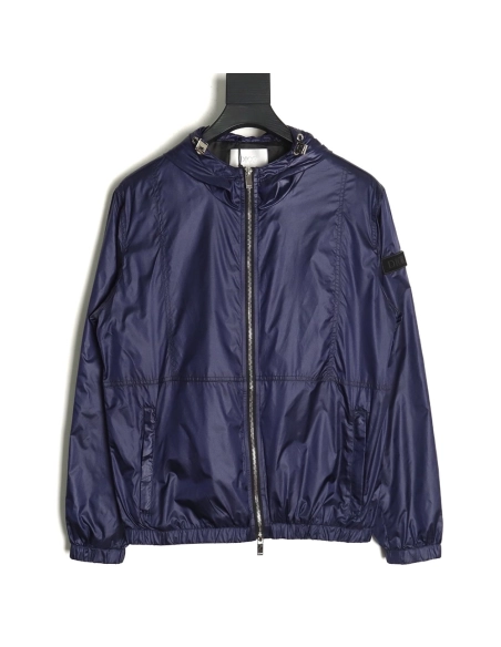 Dior Sleeve Badge Jacquard Silk Hooded Jacket,Cheap Replica Reps Dior