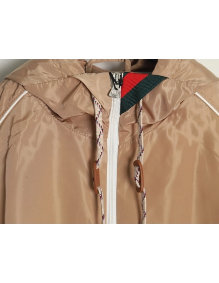 Gucci Line design zip pocket hooded windbreaker jacket,Cheap Replica Reps Gucci