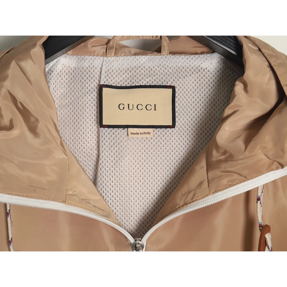 Gucci Line design zip pocket hooded windbreaker jacket,Cheap Replica Reps Gucci
