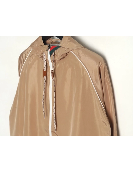 Gucci Line design zip pocket hooded windbreaker jacket,Cheap Replica Reps Gucci