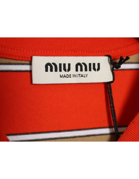 Miu Miu contrast striped longsleeved Tshirt,Cheap Replica Reps Miu Miu