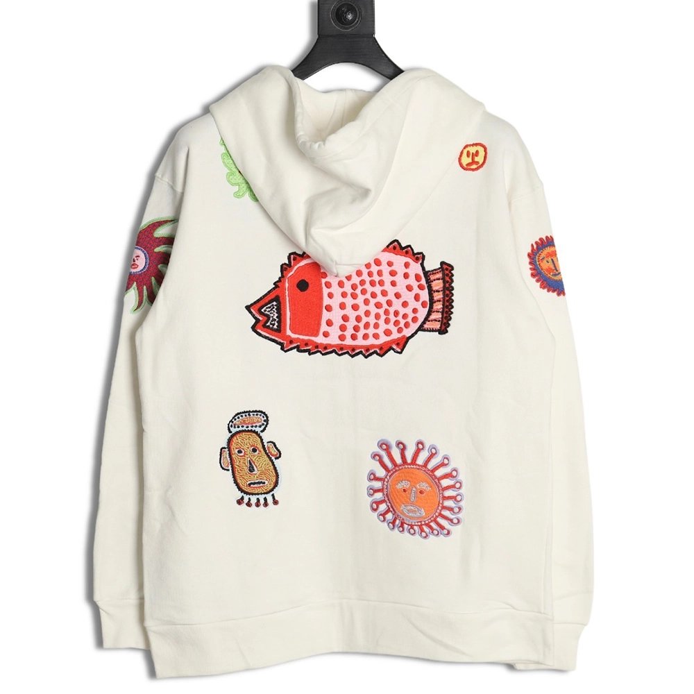 Louis Vuitton Yayoi Kusama sunfish embroidered hooded jacket,Cheap Replica Reps Louis Vuitton