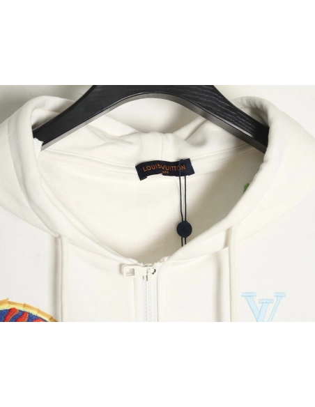 Louis Vuitton Yayoi Kusama sunfish embroidered hooded jacket,Cheap Replica Reps Louis Vuitton